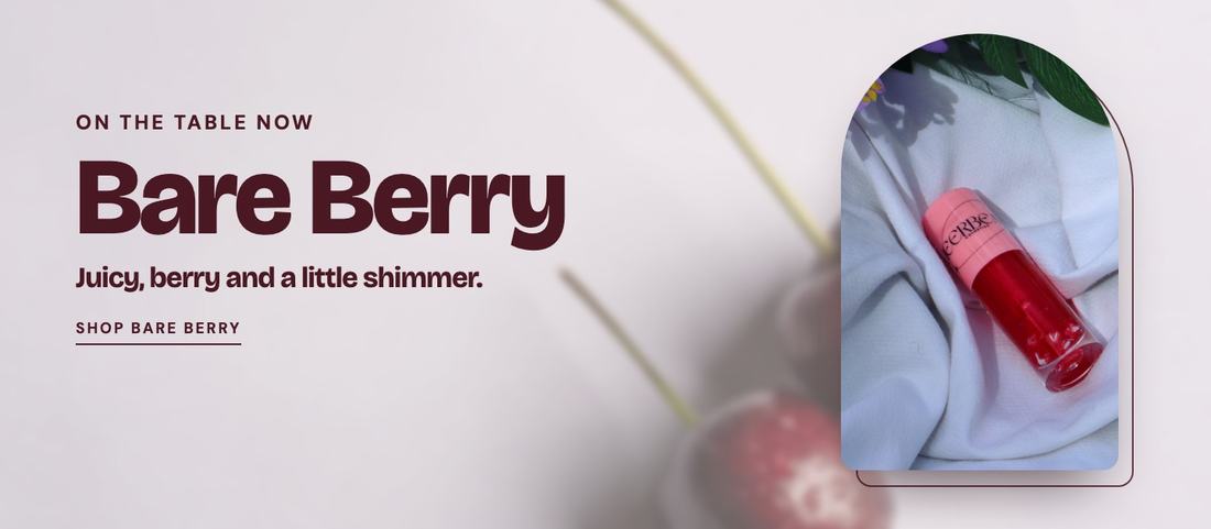 On the table now: Bare Berry, a shimmering jelly gloss. Juicy, berry and a little shimmer. Shop Bare Berry.